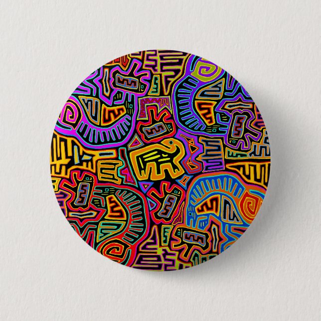 Badge Rond 5 Cm Île Mola Collage (Devant)