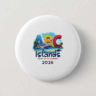 Badge Rond 5 Cm Îles Abc Aru Bonaire Curacao Croisière Vacances 20
