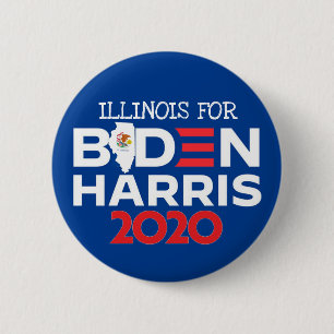 Badge Rond 5 Cm Illinois pour Biden Harris 2020