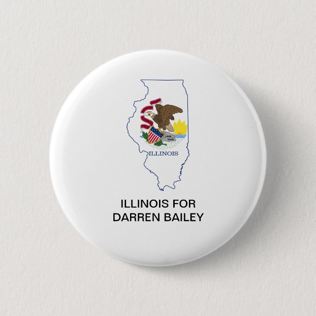 Badge Rond 5 Cm ILLINOIS pour DARREN BAILEY GOVERNOR Button (Devant)
