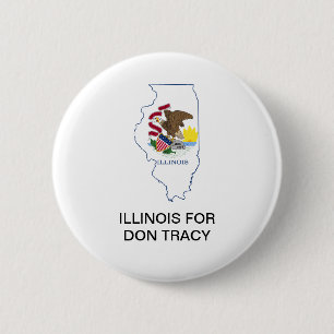 Badge Rond 5 Cm ILLINOIS pour DON TRACY SÉNAT Bouton