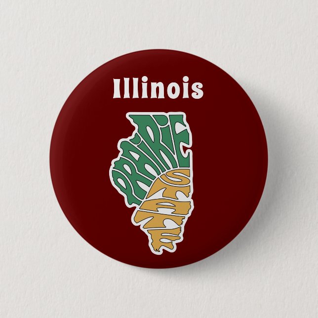 Badge Rond 5 Cm Illinois Pseudo Word Art (Devant)