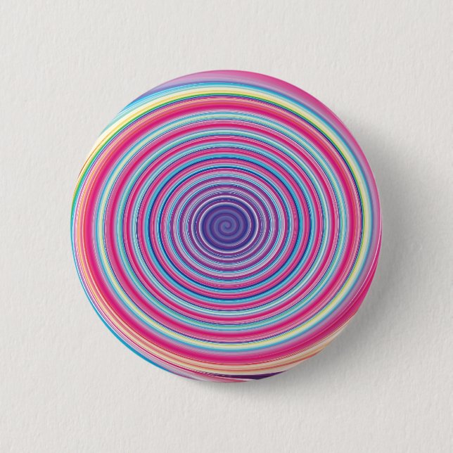 Badge Rond 5 Cm ILLUSION OPTIQUE SPIRALE Abstraite ET colorée (Devant)