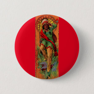 Badge Rond 5 Cm Illustration amérindienne amérindienne de 1919