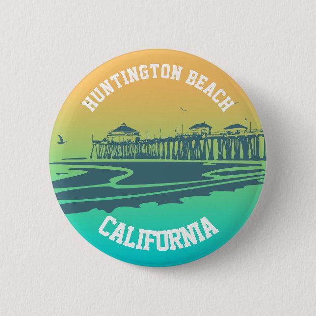 Badge Rond 5 Cm Illustration customisée de pilier de Huntington (Devant)