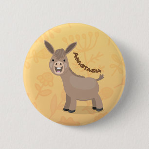 Badge Rond 5 Cm Illustration d'âne miniature joyeux