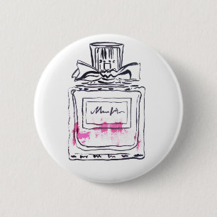 Badge Rond 5 Cm Illustration d'aquarelle de mode de bouteille de p