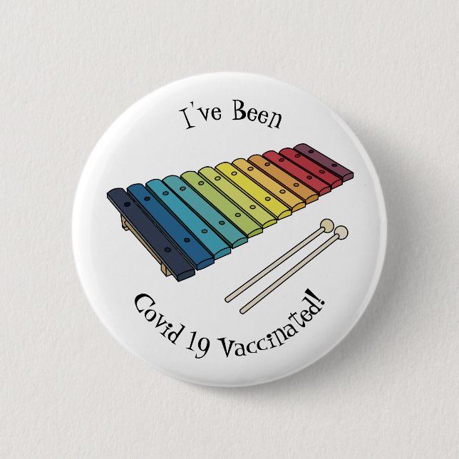 Badge Rond 5 Cm Illustration de bande dessinée en Xylophone (Devant)