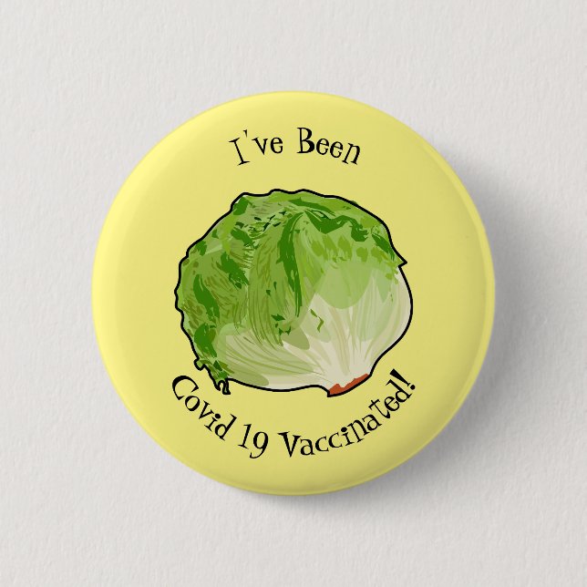 Badge Rond 5 Cm Illustration de caricature de laitue (Devant)