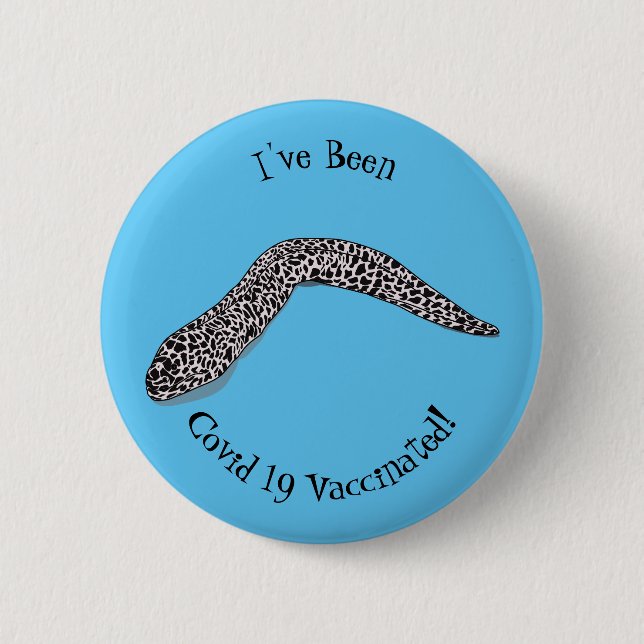 Badge Rond 5 Cm Illustration de caricature de murène tachetée (Devant)