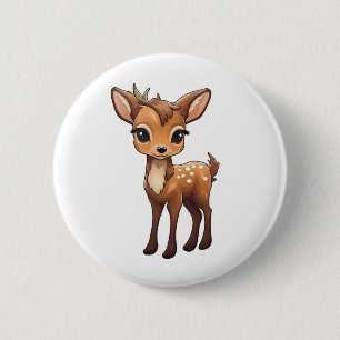 Badge Rond 5 Cm Illustration de cerf de dessin