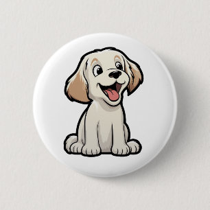 Badge Rond 5 Cm Illustration de chien de dessin animé