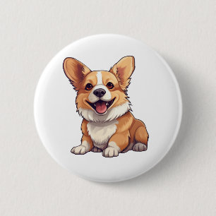 Badge Rond 5 Cm Illustration de chien de dessin animé