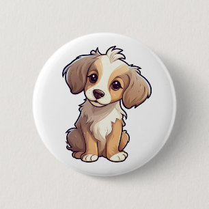 Badge Rond 5 Cm Illustration de chien de dessin animé