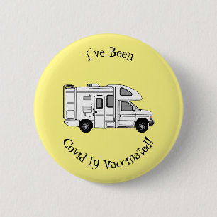Badge Rond 5 Cm Illustration de dessin animé Campervan