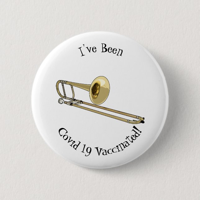 Badge Rond 5 Cm Illustration de dessin animé de Trombone (Devant)