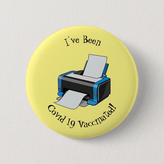Badge Rond 5 Cm Illustration de dessin d'imprimante (Devant)