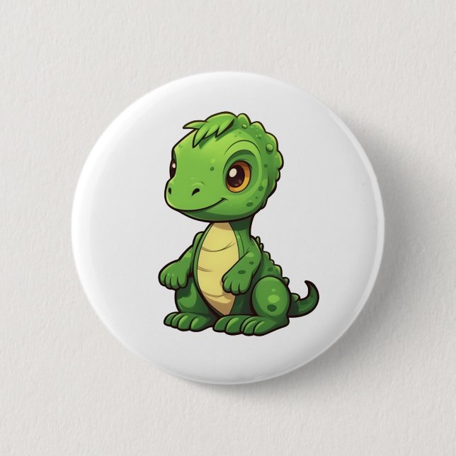 Badge Rond 5 Cm Illustration de dinosaure de dessin (Devant)