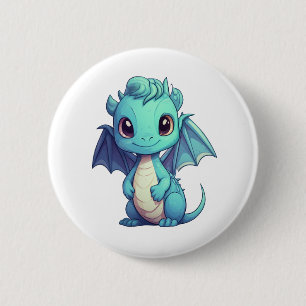 Badge Rond 5 Cm Illustration de dragon de dessin animé