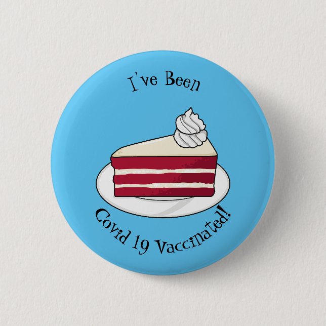 Badge Rond 5 Cm Illustration de gâteau en velours rouge (Devant)
