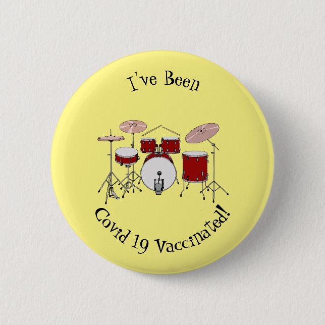 Badge Rond 5 Cm Illustration de kit de batterie (Devant)