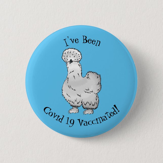 Badge Rond 5 Cm Illustration de la caricature du poulet Silkie (Devant)