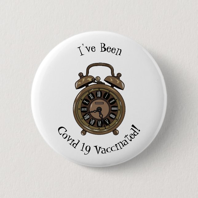 Badge Rond 5 Cm Illustration de l'horloge d'alarme (Devant)
