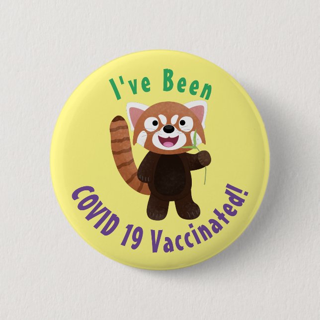 Badge Rond 5 Cm Illustration de panda rouge mignon (Devant)