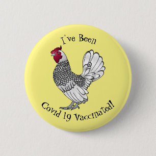 Badge Rond 5 Cm Illustration de poulet Sebright