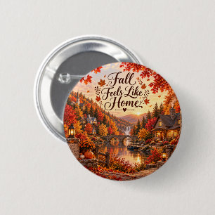 Badge Rond 5 Cm Illustration de sentiments rustiques d'automne com