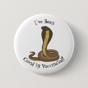 Badge Rond 5 Cm Illustration de serpent à cobra Brown