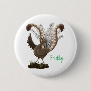 Badge Rond 5 Cm Illustration de superbe et superbe lyrebird