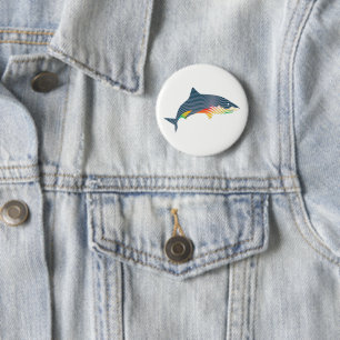 Badge Rond 5 Cm Illustration de Swoosh Shark