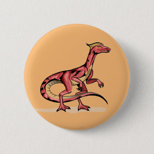 Badge Rond 5 Cm Illustration De Velociraptor.