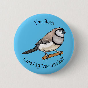 Badge Rond 5 Cm Illustration d'oiseau à deux barreaux