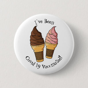 Badge Rond 5 Cm Illustration du cône de crème glacée
