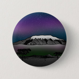 Badge Rond 5 Cm Illustration du mont Kilimandjaro