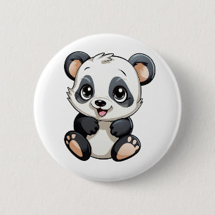 Badge Rond 5 Cm Illustration du panda de dessin