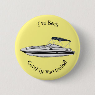 Badge Rond 5 Cm Illustration d'un bateau à moteur