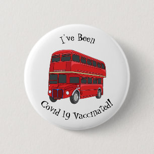Badge Rond 5 Cm Illustration d'un bus à deux étages