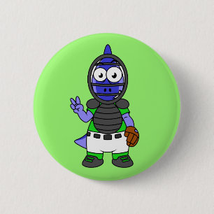 Badge Rond 5 Cm Illustration D'Un Capteur De Baseball Parasaurolop