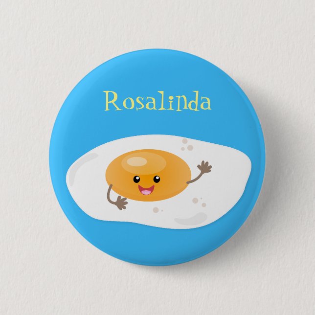 Badge Rond 5 Cm Illustration d'un oeuf frit Cute kawaii (Devant)