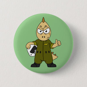 Badge Rond 5 Cm Illustration D'Un Pilote À Jet Allosaurus.