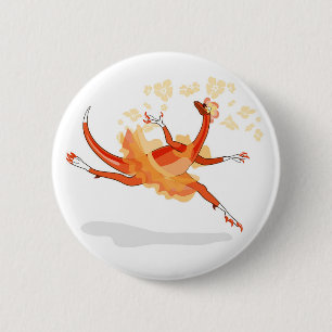 Badge Rond 5 Cm Illustration D'Un Raptor Danseur Ballerina. 2