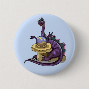 Badge Rond 5 Cm Illustration D'Un Vendeur Fortune Plateosaurus.