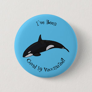 Badge Rond 5 Cm Illustration d'une baleine tueuse