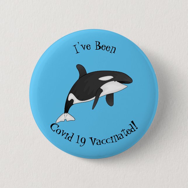 Badge Rond 5 Cm Illustration d'une baleine tueuse (Devant)