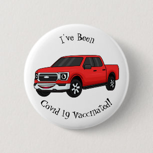 Badge Rond 5 Cm Illustration d'une camionnette rouge mou