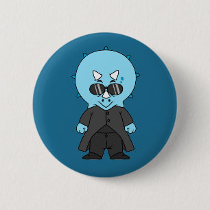 Badge Rond 5 Cm Illustration D'Une Matrice Tricératops.