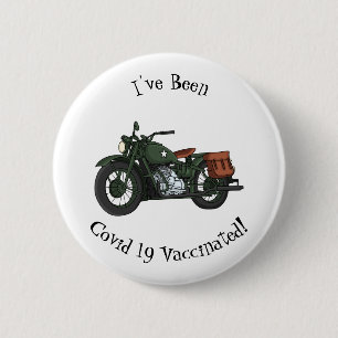 Badge Rond 5 Cm Illustration d'une moto de croiseur militaire